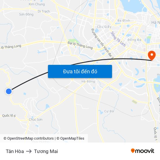 Tân Hòa to Tương Mai map