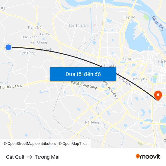Cát Quế to Tương Mai map