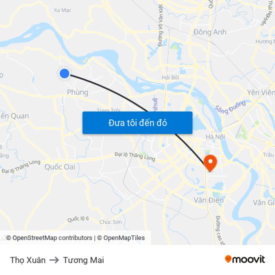 Thọ Xuân to Tương Mai map