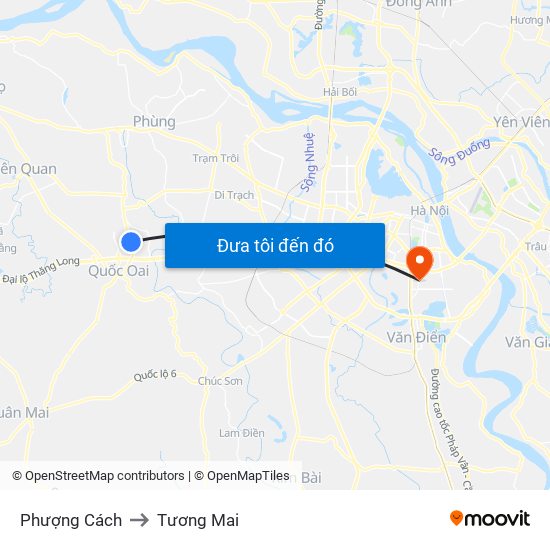 Phượng Cách to Tương Mai map