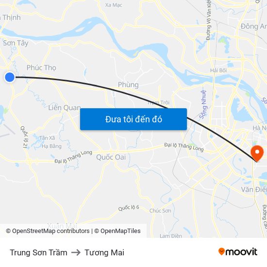 Trung Sơn Trầm to Tương Mai map