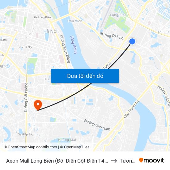 Aeon Mall Long Biên (Đối Diện Cột Điện T4a/2a-B Đường Cổ Linh) to Tương Mai map