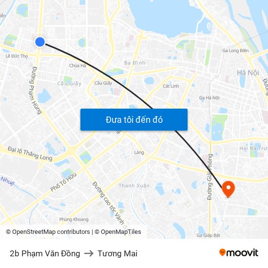 2b Phạm Văn Đồng to Tương Mai map