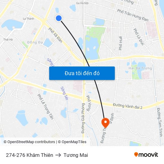274-276 Khâm Thiên to Tương Mai map