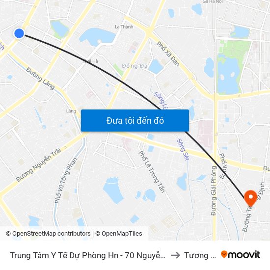 Trung Tâm Y Tế Dự Phòng Hn - 70 Nguyễn Chí Thanh to Tương Mai map