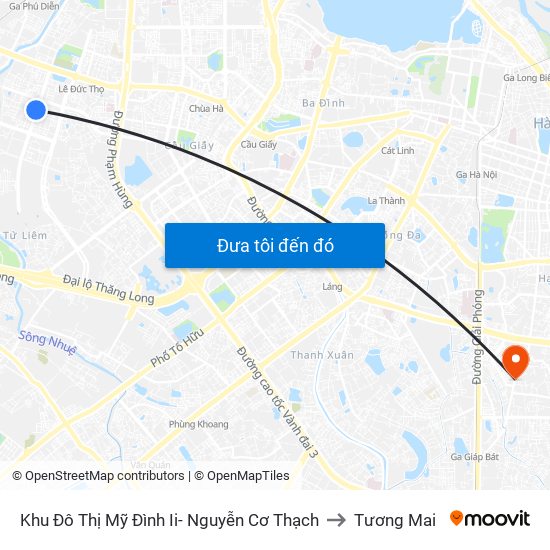 Khu Đô Thị Mỹ Đình Ii- Nguyễn Cơ Thạch to Tương Mai map