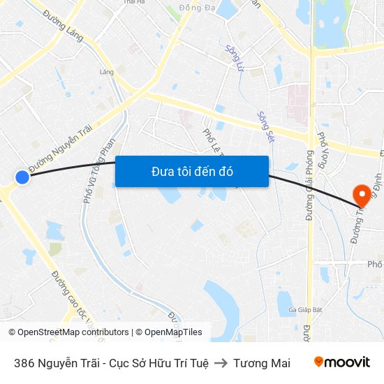 386 Nguyễn Trãi - Cục Sở Hữu Trí Tuệ to Tương Mai map