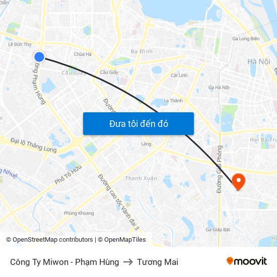 Bệnh Viện Đa Khoa Y Học Cổ Truyền - 6 Phạm Hùng to Tương Mai map