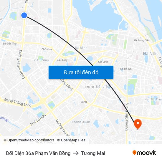 Đối Diện 36a Phạm Văn Đồng to Tương Mai map