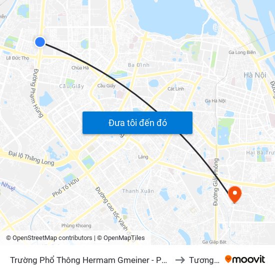 Trường Phổ Thông Hermam Gmeiner - Phạm Văn Đồng to Tương Mai map