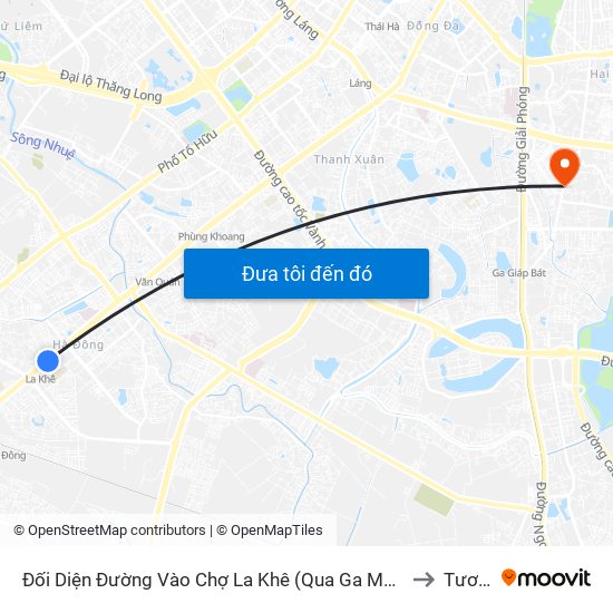 Đối Diện Đường Vào Chợ La Khê (Qua Ga Metro La Khê) - 405 Quang Trung (Hà Đông) to Tương Mai map