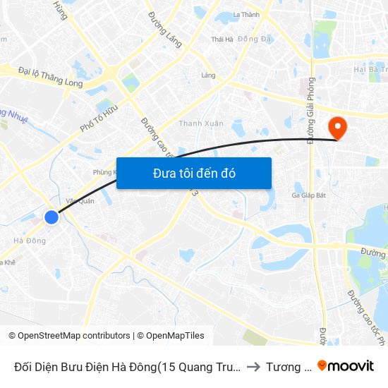 Đối Diện Bưu Điện Hà Đông(15 Quang Trung Hà Đông) to Tương Mai map