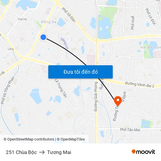 251 Chùa Bộc to Tương Mai map