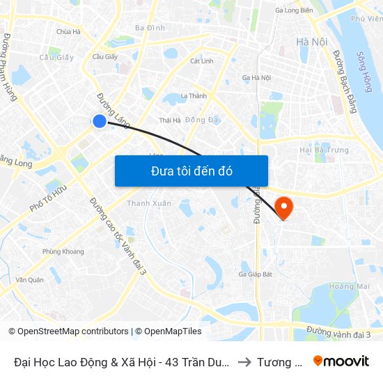 Đại Học Lao Động & Xã Hội - 43 Trần Duy Hưng to Tương Mai map
