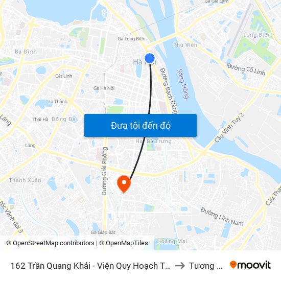 162 Trần Quang Khải - Viện Quy Hoạch Thủy Lợi to Tương Mai map