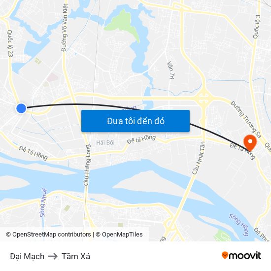 Đại Mạch to Tầm Xá map