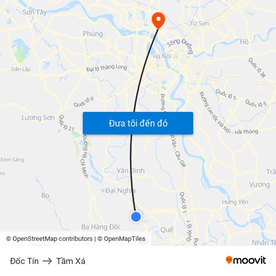 Đốc Tín to Tầm Xá map