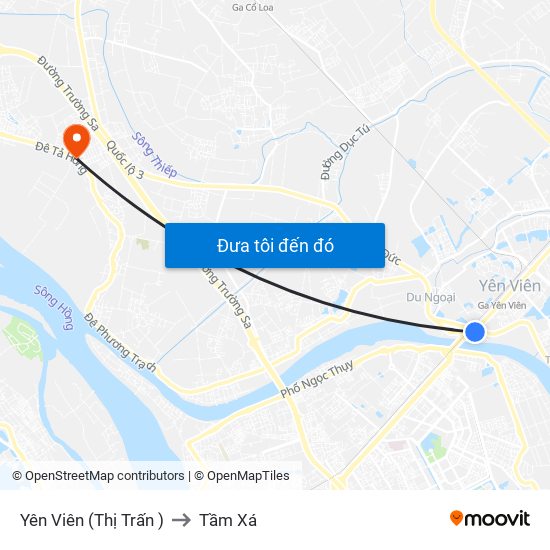 Yên Viên (Thị Trấn ) to Tầm Xá map