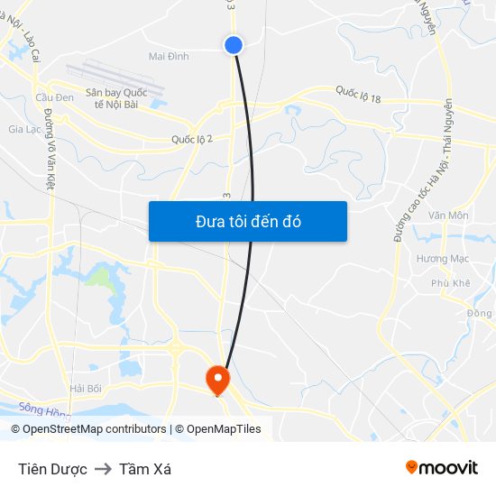 Tiên Dược to Tầm Xá map