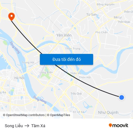 Song Liễu to Tầm Xá map