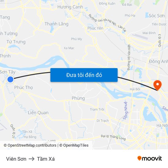 Viên Sơn to Tầm Xá map