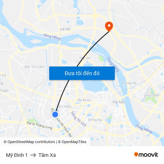 Mỹ Đình 1 to Tầm Xá map