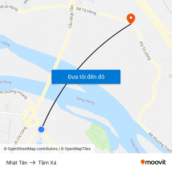 Nhật Tân to Tầm Xá map