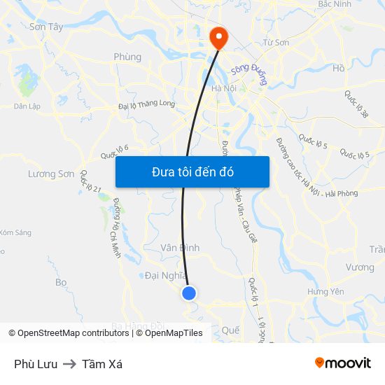 Phù Lưu to Tầm Xá map