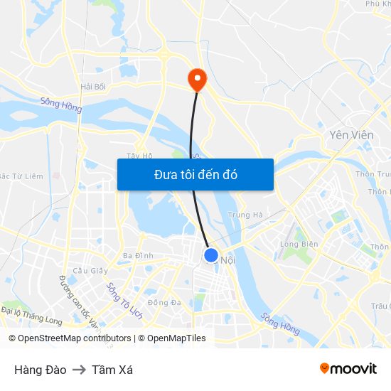 Hàng Đào to Tầm Xá map