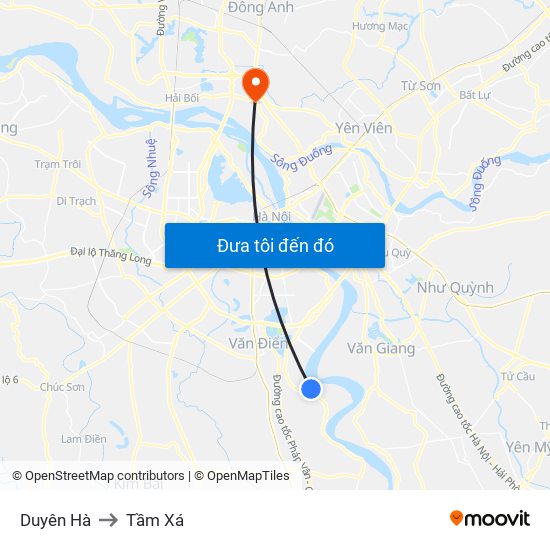 Duyên Hà to Tầm Xá map