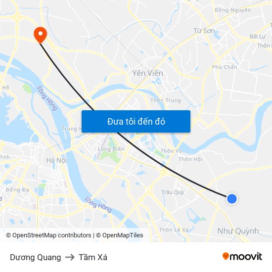 Dương Quang to Tầm Xá map