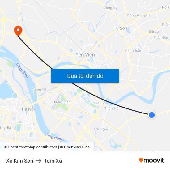 Xã Kim Sơn to Tầm Xá map