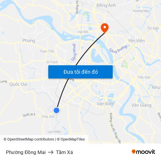 Phường Đồng Mai to Tầm Xá map