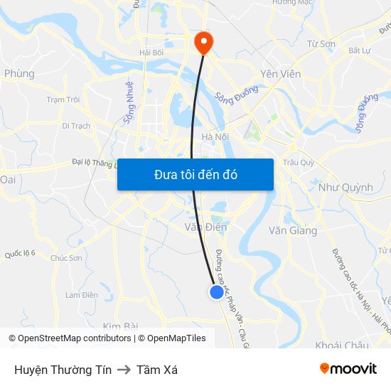 Huyện Thường Tín to Tầm Xá map