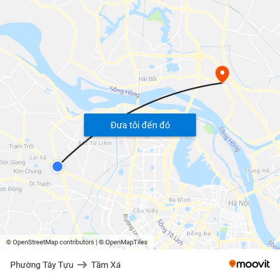 Phường Tây Tựu to Tầm Xá map