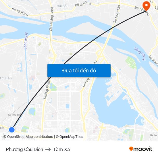 Phường Cầu Diễn to Tầm Xá map