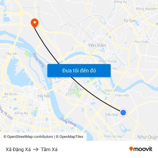 Xã Đặng Xá to Tầm Xá map