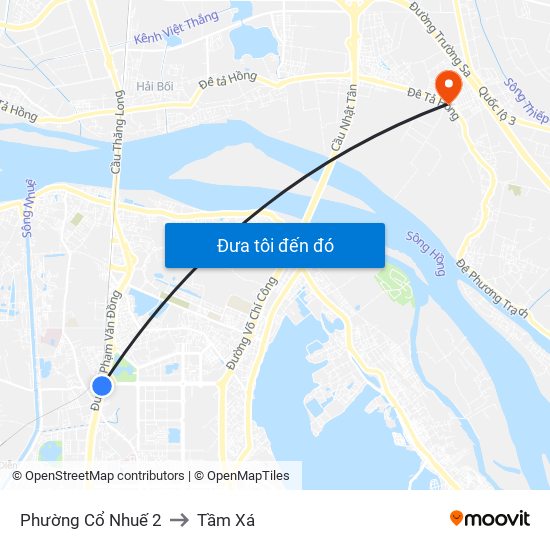 Phường Cổ Nhuế 2 to Tầm Xá map