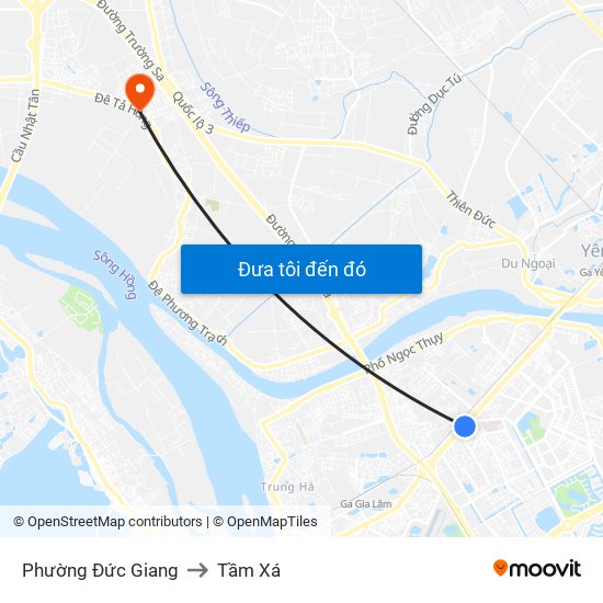 Phường Đức Giang to Tầm Xá map