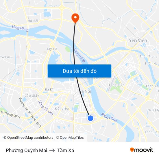 Phường Quỳnh Mai to Tầm Xá map