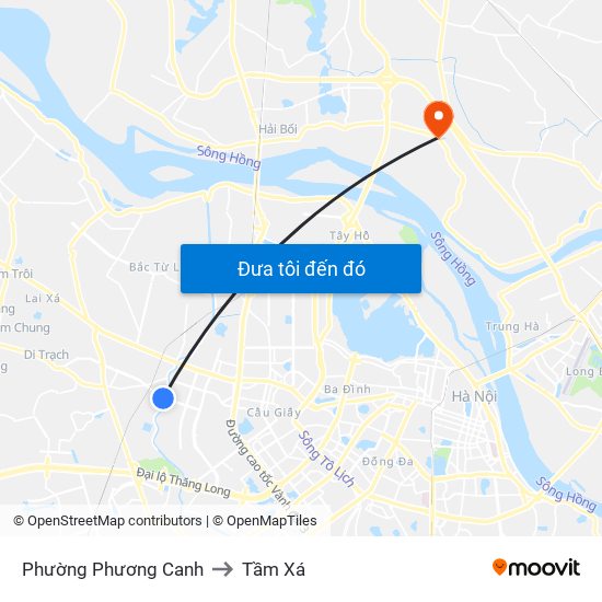 Phường Phương Canh to Tầm Xá map