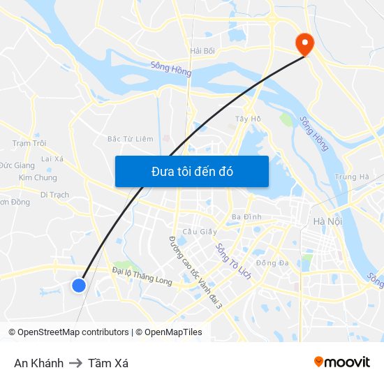 An Khánh to Tầm Xá map
