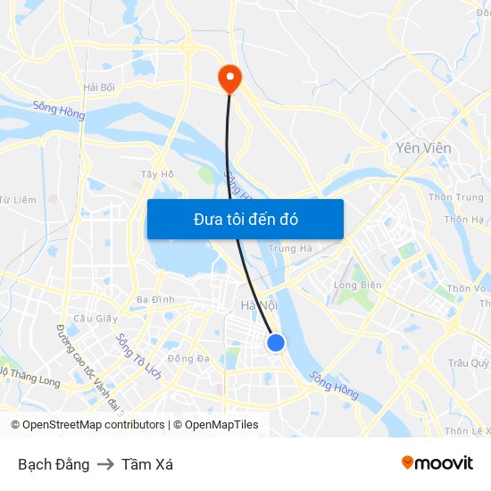 Bạch Đằng to Tầm Xá map