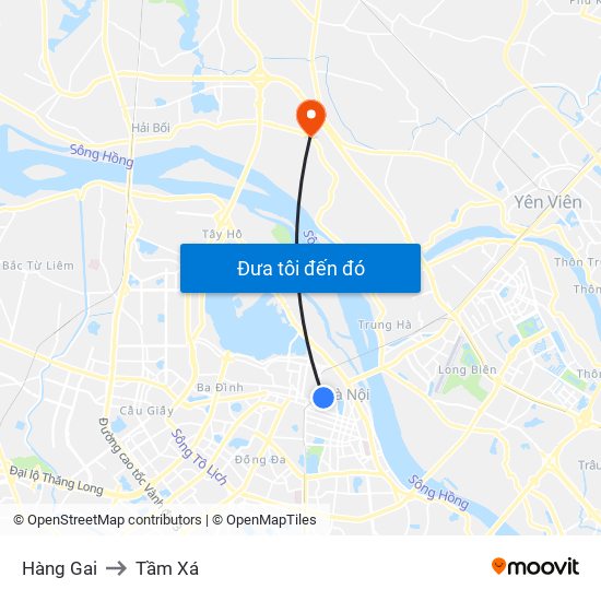 Hàng Gai to Tầm Xá map