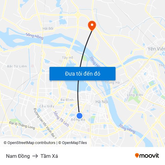 Nam Đồng to Tầm Xá map