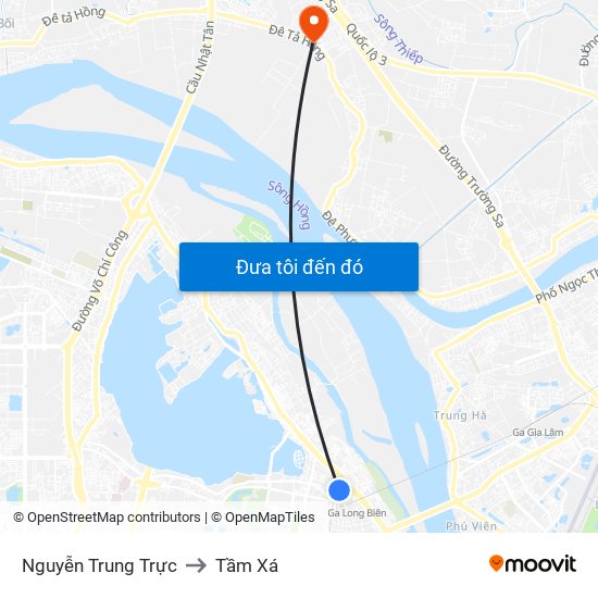 Nguyễn Trung Trực to Tầm Xá map