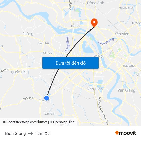 Biên Giang to Tầm Xá map