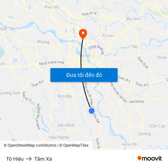 Tô Hiệu to Tầm Xá map