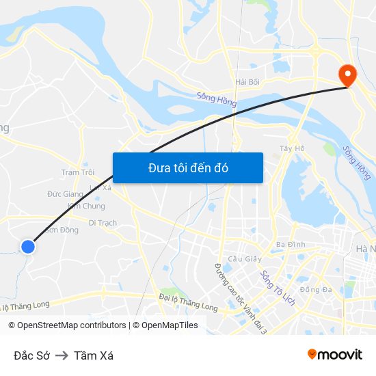 Đắc Sở to Tầm Xá map