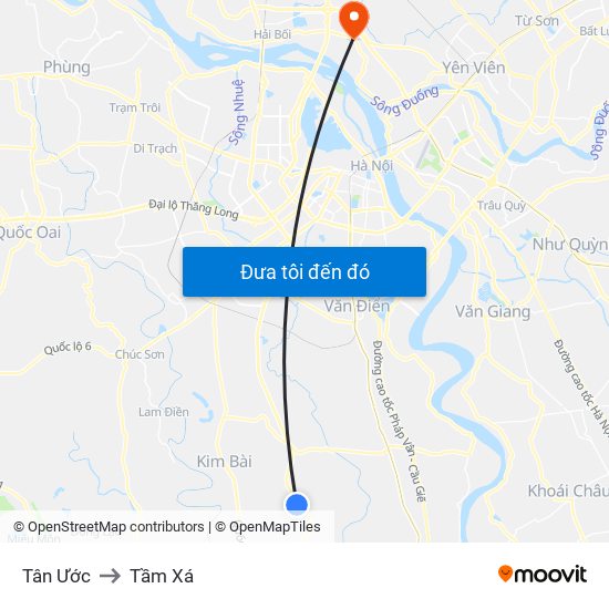 Tân Ước to Tầm Xá map